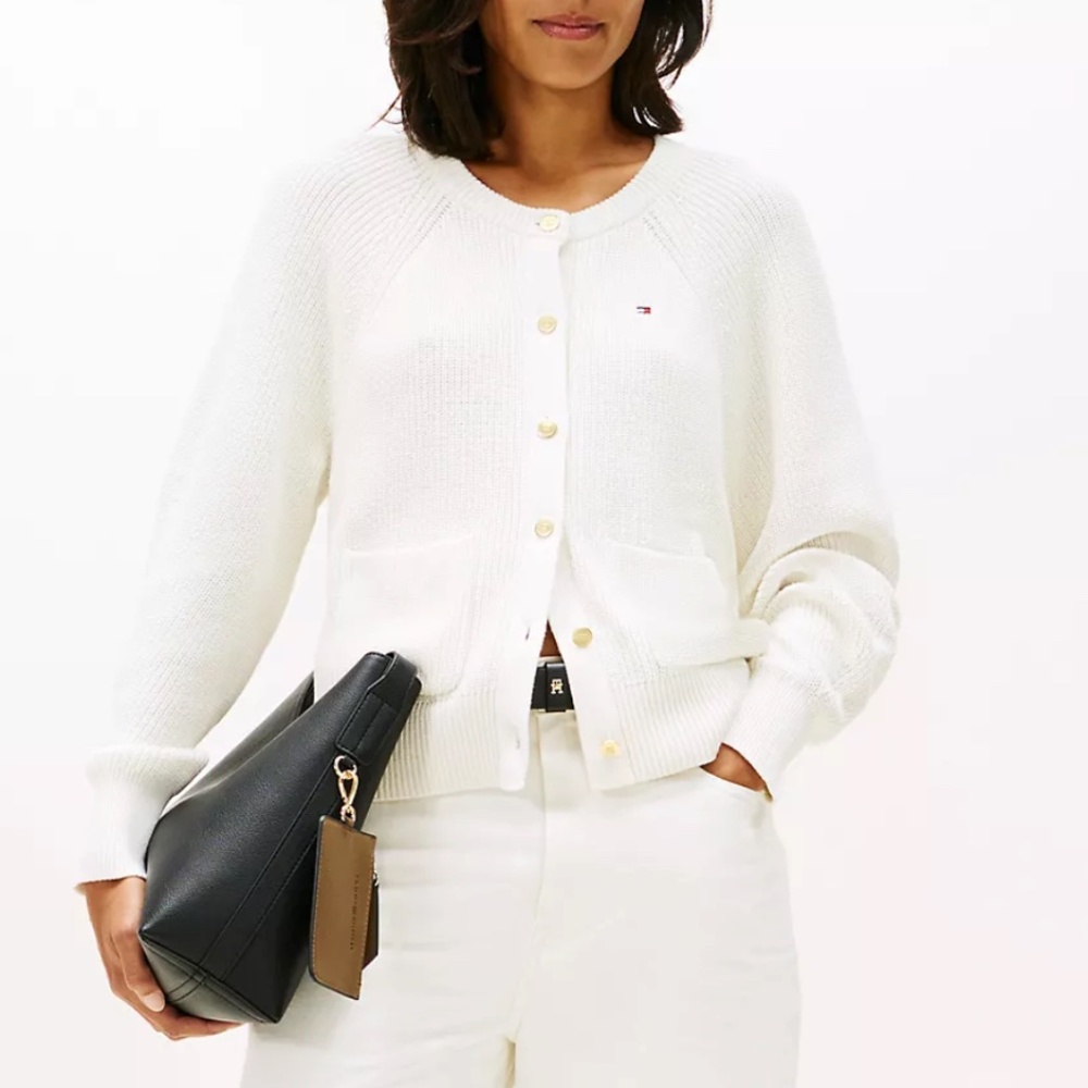 Tommy Hilfiger white open cardigan